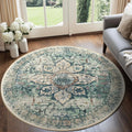 Axyaa Bohemian Vintage Round Carpet: Stylish Living Room & Bedroom Rug