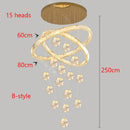 Axyaa Crystal Chandelier for Modern Home Stair Living Dining Room Lighting