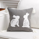 Axyaa Easter Bunny Embroidered Pillow Cover 45X45 - Cute Home Sofa Decoration