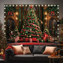 Axyaa Christmas Day Party Decor Tapestry: Tree, Gift Box Living Room Home Decoration