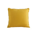 Axyaa Fringed Tassels Cotton Pillow Cover - White Mustard, 45x45cm 30x50cm