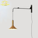 Axyaa Telescopic Swing Arm Wall Lamp LED E27 Long Pole Gold/Black For Home & Bar