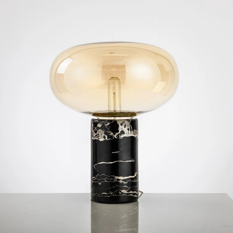 Axyaa Glass Ball Marble Desk Lamp - Modern Minimalist Designer Bedroom Living Room Light
