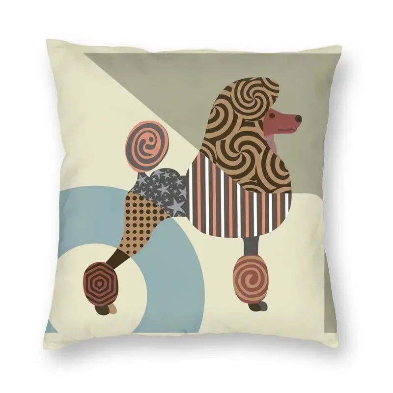Pink Convertible Pillowcase White Poodle Sofa Cushion Cover Axyaa Home Decor