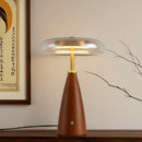 Axyaa Wooden Table Lamp LED Glass Shade for Home, Study, Hotel, Bar - Retro Design