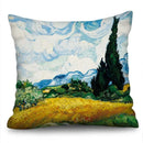Axyaa Sunflower Starry Sky Oil Painting Polyester Cushion Cover Home Decor Pillowcase