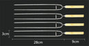 Axya Stainless Steel BBQ Needle Set with Wooden Handle