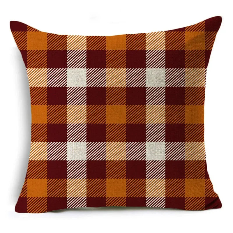 Axyaa Autumn Pumpkin Cushion Cover 18x18 Inches - Modern Thanksgiving Decor Pillowcase