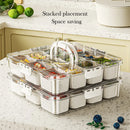 Axyaa Snackle Box: Clear Divided Serving Tray with Lid and Handle