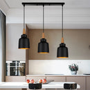 Axyaa 3-Head Wood Aluminum Pendant Chandelier for Modern Living Room Lighting