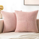 Axyaa Corduroy Boho Patchwork Pillow Cover