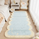 Axyaa Checkerboard Carpets: Fluffy Irregular Soft Rug for Bedroom & Living Room