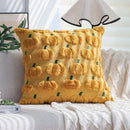 Axyaa Halloween Pumpkin Cushion Cover 45x45 Soft Plush Yellow Throw Pillow Case