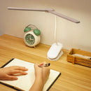 Axyaa Double Head Desk Lamp with Touch Dimming, USB Clip On, Flexible Gooseneck