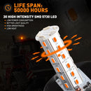 Axyaa 30 LED Strobe Light Emergency Beacon for Car Truck School Bus Amber Blue Red 12V-80V