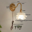 Axyaa Flower Design LED Wall Light Antique Gold Modern Bathroom Bedside Lamp