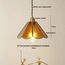 Axyaa Glass Copper LED Pendant Light with Knob Switch - Nordic Style