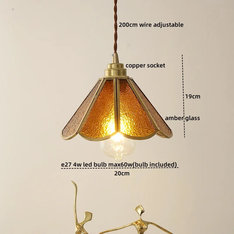 Axyaa Blue Glass LED Pendant Light Modern Nordic Suspension Luminaire