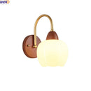 Axyaa Modern Wood Glass LED Wall Light for Living Room Bedroom Balcony