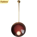Axyaa Iron Disc Wall Lamp with Glass Ball in Retro Style