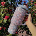 Axyaa 40oz Diamond Thermos Cup Stainless Steel Vacuum Flask Insulated Thermal Water Bottle