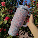 Axyaa 40oz Diamond Thermos Cup Stainless Steel Vacuum Flask Insulated Thermal Water Bottle