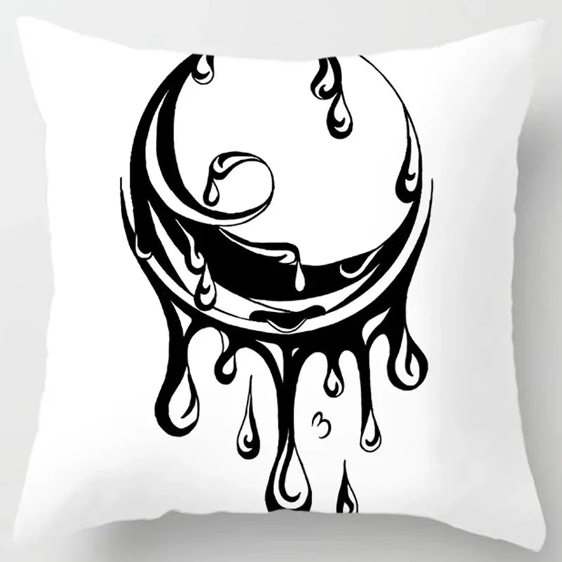 Axyaa Boho Style Ink Painting Pillow Sleeve for Home Decoration