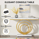Axyaa Gold Entryway Console Table 41-Inch: Modern Narrow Long Accent Table