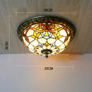Axyaa Pastoral Glass Ceiling Lamp - European Style Colorful Round Fixture