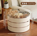 Axyaa Multi-Layer Rotating Fruit Tray with Dividers for Home Living Room