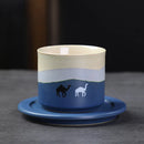 Axyaa Desert Camel Coarse Pottery Coffee Cup and Saucer Set