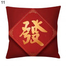 Axyaa Chinese New Year Printed Cushion Cover for Bed and Sofa