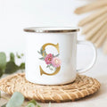 Floral Enamel Mugs: Vintage Design by Axyaa - Perfect for Coffee, Tea, and Desserts