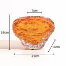 Axyaa Amber Glass Vase Wrinkled Flower Pot Room Aesthetic Decor