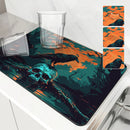 Axyaa Halloween Skeletons Kitchen Drying Mat