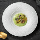 Axyaa Matte Stone Pattern Ceramic Shallow Plate for Sushi, Steak, Salad & Desserts