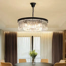 Axyaa Metal and Crystal Pendant Light - Stylish LED Chandelier for Living Room