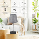 Axyaa Touch Control Table Lamps Set of 2 with USB-C/A Port, AC Outlet, Rechargeable LEDs