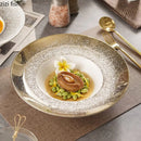 Axya Electroplated Ceramic Dinner Soup Dessert Pasta Snack Plates - Restaurant Special Tableware