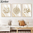 Ayatul Kursi Golden Marble Islamic Canvas Print by Axyaa - Home Decor & Wall Art