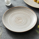 Axyaa Brown Western Pasta Plate: Premium Japanese Ceramic Tableware for Home