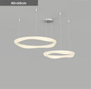 Axyaa White Ring LED Pendant Chandelier for Modern Home Decor and Indoor Lighting