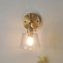 Axyaa Brass Finish Glass Wall Sconce Light with Pull Chain Switch