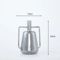 Axyaa Silver Glass Vase with Geometric Handle: Elegant Kettle for Living Room Decor