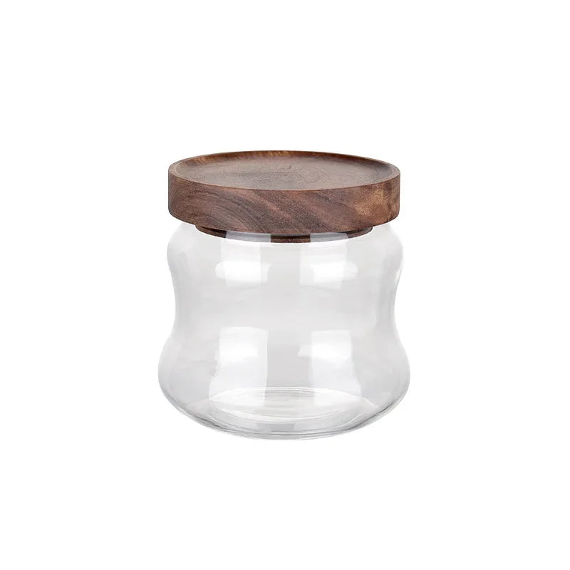 Axya High Borosilicate Glass Kitchen Storage Jar with Bamboo Lid