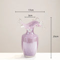 Axyaa Purple Wavy Glass Vase for Flower Arrangement and Home Decor