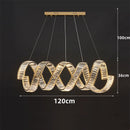 Axyaa Modern Luxury LED Spiral Crystal Chandelier for Dining Room