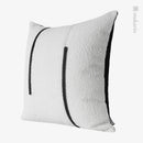 Axyaa Plush Stitching Pillow for Home, Bedroom, Sofa, Car - Black & White