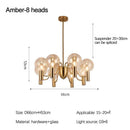 Axyaa Gold LED Chandelier with Pink Glass Shades for Home Decor
