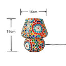 Mosaic Glass Mushroom Table Lamps by Axyaa: LED Night Lights for Bedroom Decor